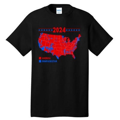 2024 Electoral Map America Dumfuckistan Election Humor Tall T-Shirt