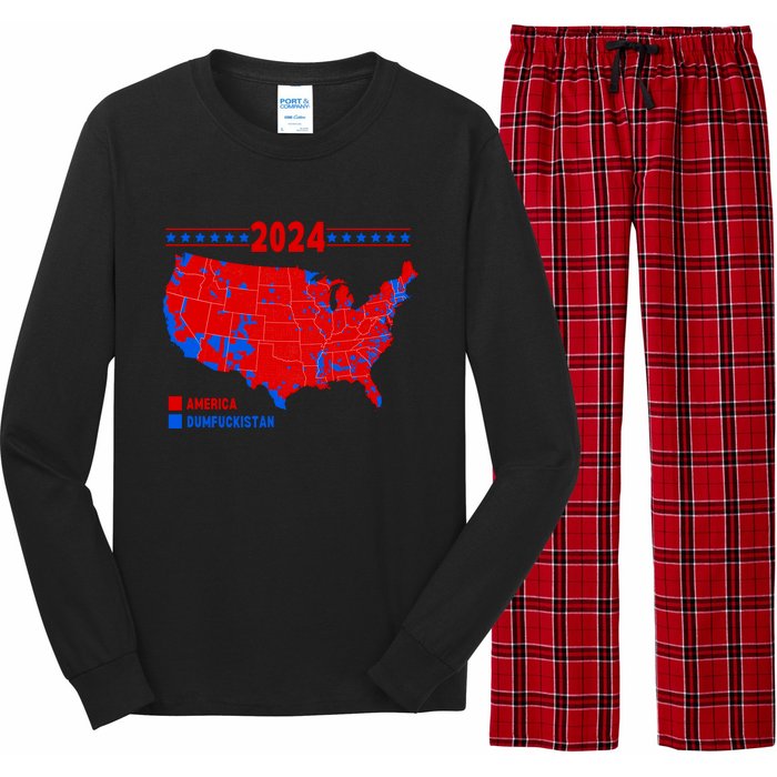 2024 Electoral Map America Dumfuckistan Election Humor Long Sleeve Pajama Set