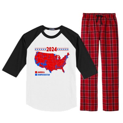 2024 Electoral Map America Dumfuckistan Election Humor Raglan Sleeve Pajama Set