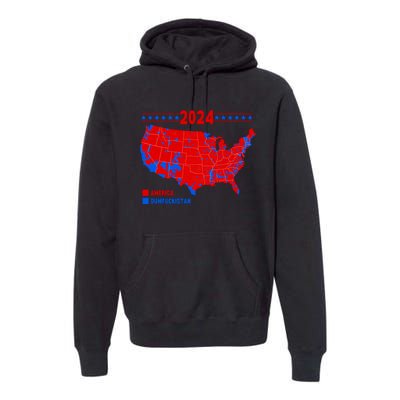 2024 Electoral Map America Dumfuckistan Election Humor Premium Hoodie