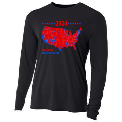 2024 Electoral Map America Dumfuckistan Election Humor Cooling Performance Long Sleeve Crew