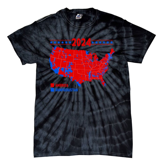 2024 Electoral Map America Dumfuckistan Election Humor Tie-Dye T-Shirt