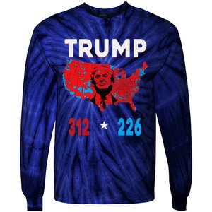 2024 Electoral Map Trump 312 Red Election 2024 Results Map Tie-Dye Long Sleeve Shirt