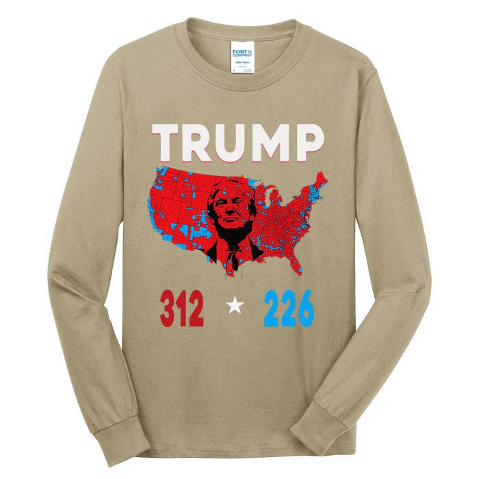 2024 Electoral Map Trump 312 Red Election 2024 Results Map Tall Long Sleeve T-Shirt