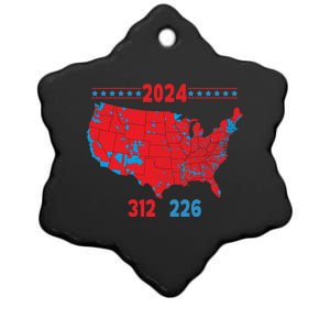 2024 Electoral Map Trump 312 Red 2024 Election Results Map Gift Ceramic Star Ornament