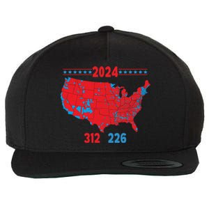 2024 Electoral Map Trump 312 Red 2024 Election Results Map Gift Wool Snapback Cap