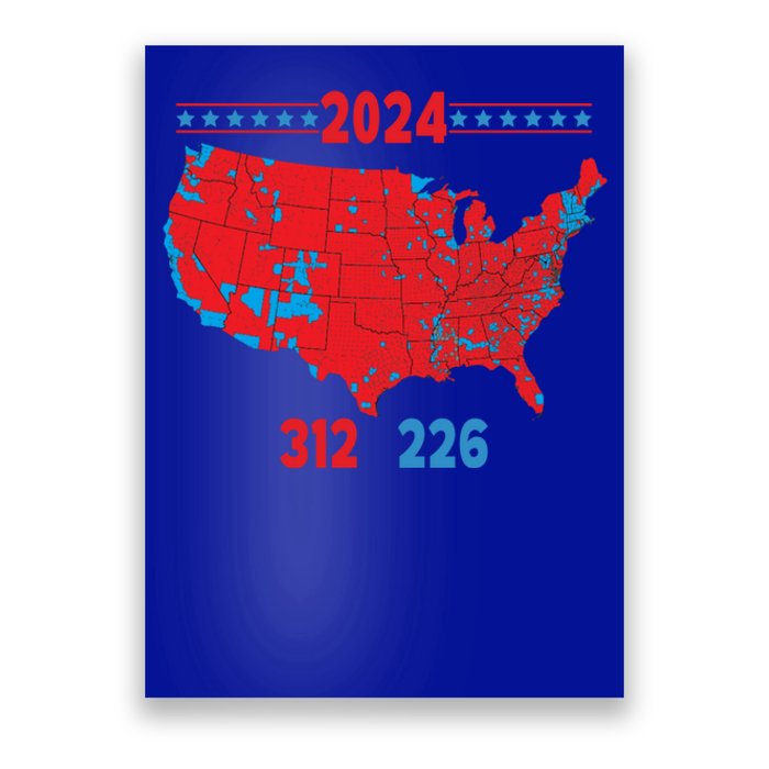 2024 Electoral Map Trump 312 Red 2024 Election Results Map Gift Poster