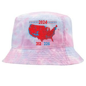 2024 Electoral Map Trump 312 Red 2024 Election Results Map Gift Tie-Dyed Bucket Hat