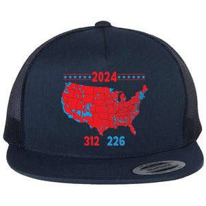 2024 Electoral Map Trump 312 Red 2024 Election Results Map Gift Flat Bill Trucker Hat