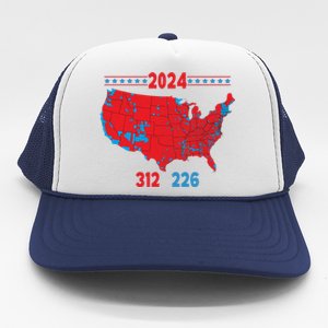 2024 Electoral Map Trump 312 Red 2024 Election Results Map Gift Trucker Hat