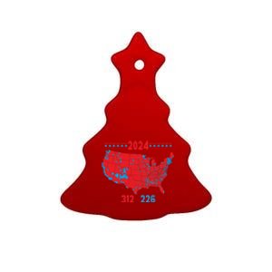 2024 Electoral Map Trump 312 Red 2024 Election Results Map Gift Ceramic Tree Ornament