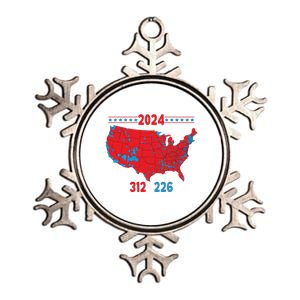 2024 Electoral Map Trump 312 Red 2024 Election Results Map Gift Metallic Star Ornament