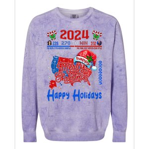 2024 Electoral Map Merry Christmas Trump Landslide Holiday Colorblast Crewneck Sweatshirt