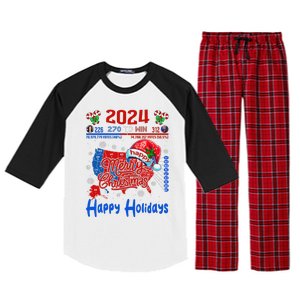 2024 Electoral Map Merry Christmas Trump Landslide Holiday Raglan Sleeve Pajama Set