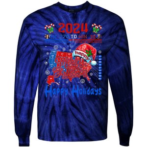 2024 Electoral Map Merry Christmas Trump Landslide Holiday Tie-Dye Long Sleeve Shirt