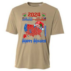 2024 Electoral Map Merry Christmas Trump Landslide Holiday Cooling Performance Crew T-Shirt