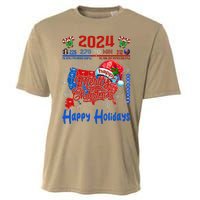 2024 Electoral Map Merry Christmas Trump Landslide Holiday Cooling Performance Crew T-Shirt