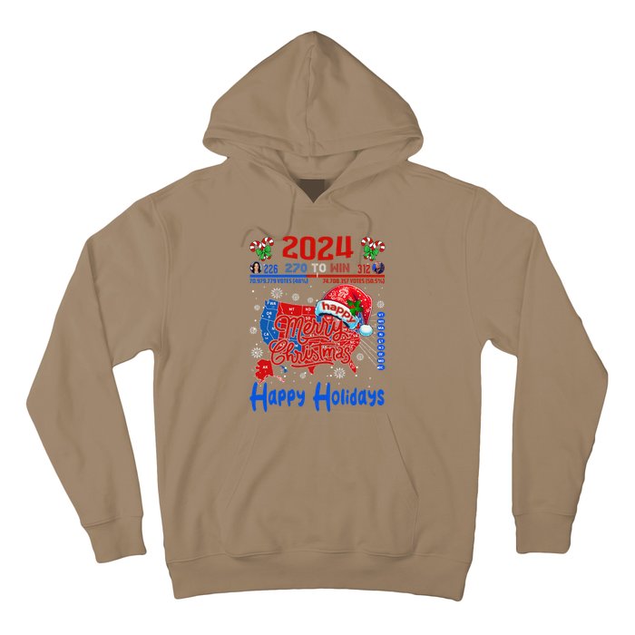 2024 Electoral Map Merry Christmas Trump Landslide Holiday Hoodie