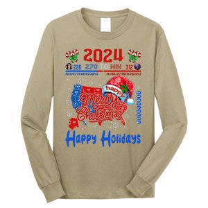 2024 Electoral Map Merry Christmas Trump Landslide Holiday Long Sleeve Shirt