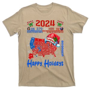 2024 Electoral Map Merry Christmas Trump Landslide Holiday T-Shirt