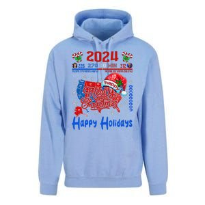 2024 Electoral Map Merry Christmas Trump Landslide Holiday Unisex Surf Hoodie