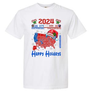 2024 Electoral Map Merry Christmas Trump Landslide Holiday Garment-Dyed Heavyweight T-Shirt