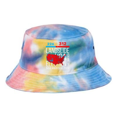 2024 Electoral Map Final Votes 312 Trump Landslide Tie Dye Newport Bucket Hat