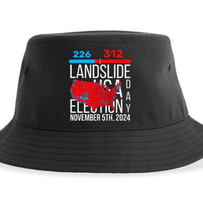 2024 Electoral Map Final Votes 312 Trump Landslide Sustainable Bucket Hat