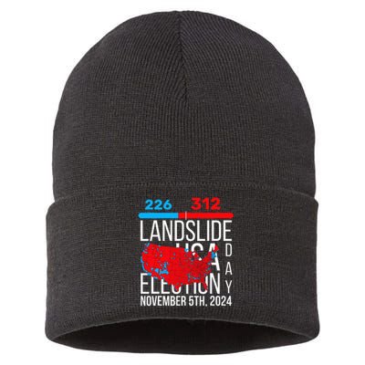 2024 Electoral Map Final Votes 312 Trump Landslide Sustainable Knit Beanie