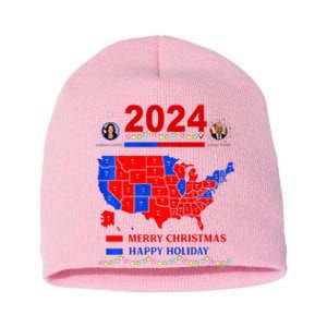 2024 Electoral Map Merry Christmas Trump Landslide Holiday Short Acrylic Beanie