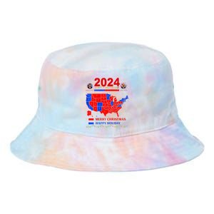 2024 Electoral Map Merry Christmas Trump Landslide Holiday Tie Dye Newport Bucket Hat