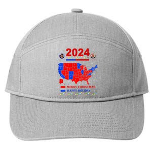 2024 Electoral Map Merry Christmas Trump Landslide Holiday 7-Panel Snapback Hat