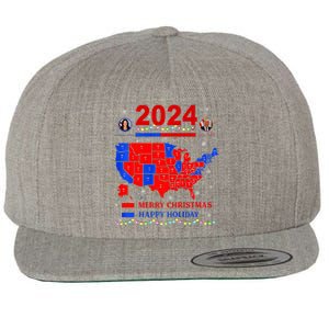 2024 Electoral Map Merry Christmas Trump Landslide Holiday Wool Snapback Cap