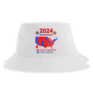 2024 Electoral Map Merry Christmas Trump Landslide Holiday Sustainable Bucket Hat