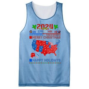 2024 Electoral Map Merry Christmas Trump Landslide Holiday Mesh Reversible Basketball Jersey Tank