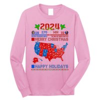 2024 Electoral Map Merry Christmas Trump Landslide Holiday Long Sleeve Shirt