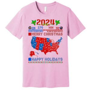 2024 Electoral Map Merry Christmas Trump Landslide Holiday Premium T-Shirt