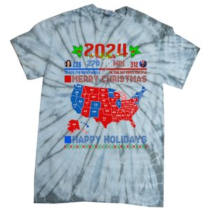 2024 Electoral Map Merry Christmas Trump Landslide Holiday Tie-Dye T-Shirt