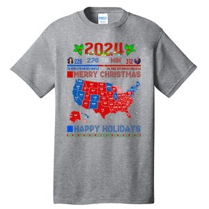 2024 Electoral Map Merry Christmas Trump Landslide Holiday Tall T-Shirt