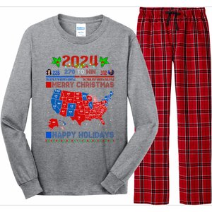 2024 Electoral Map Merry Christmas Trump Landslide Holiday Long Sleeve Pajama Set