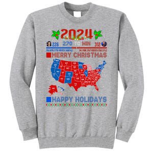 2024 Electoral Map Merry Christmas Trump Landslide Holiday Tall Sweatshirt