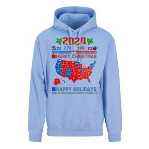 2024 Electoral Map Merry Christmas Trump Landslide Holiday Unisex Surf Hoodie