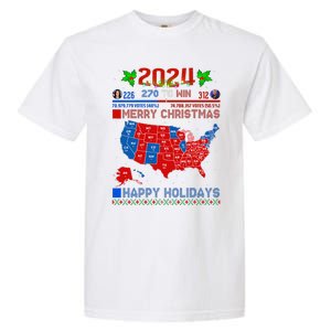 2024 Electoral Map Merry Christmas Trump Landslide Holiday Garment-Dyed Heavyweight T-Shirt