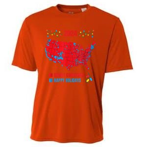 2024 Electoral Map Merry Christmas Trump Landslide Holiday Cooling Performance Crew T-Shirt