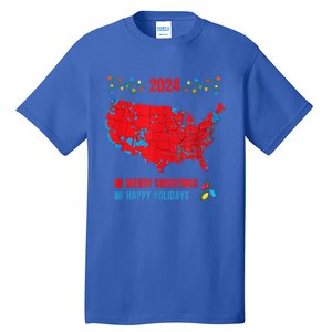 2024 Electoral Map Merry Christmas Trump Landslide Holiday Tall T-Shirt