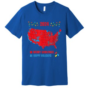 2024 Electoral Map Merry Christmas Trump Landslide Holiday Premium T-Shirt