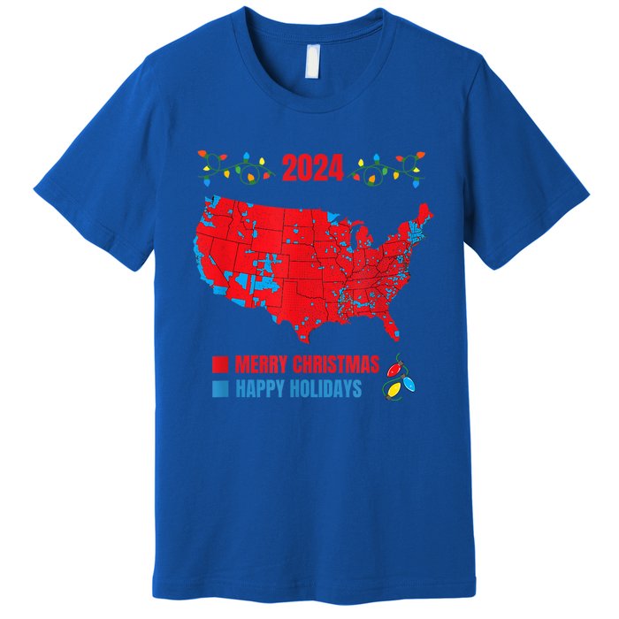 2024 Electoral Map Merry Christmas Trump Landslide Holiday Premium T-Shirt