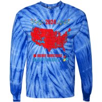 2024 Electoral Map Merry Christmas Trump Landslide Holiday Tie-Dye Long Sleeve Shirt