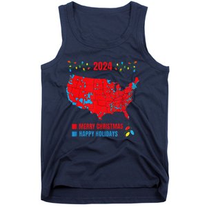 2024 Electoral Map Merry Christmas Trump Landslide Holiday Tank Top