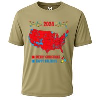 2024 Electoral Map Merry Christmas Trump Landslide Holiday Cooling Performance Crew T-Shirt